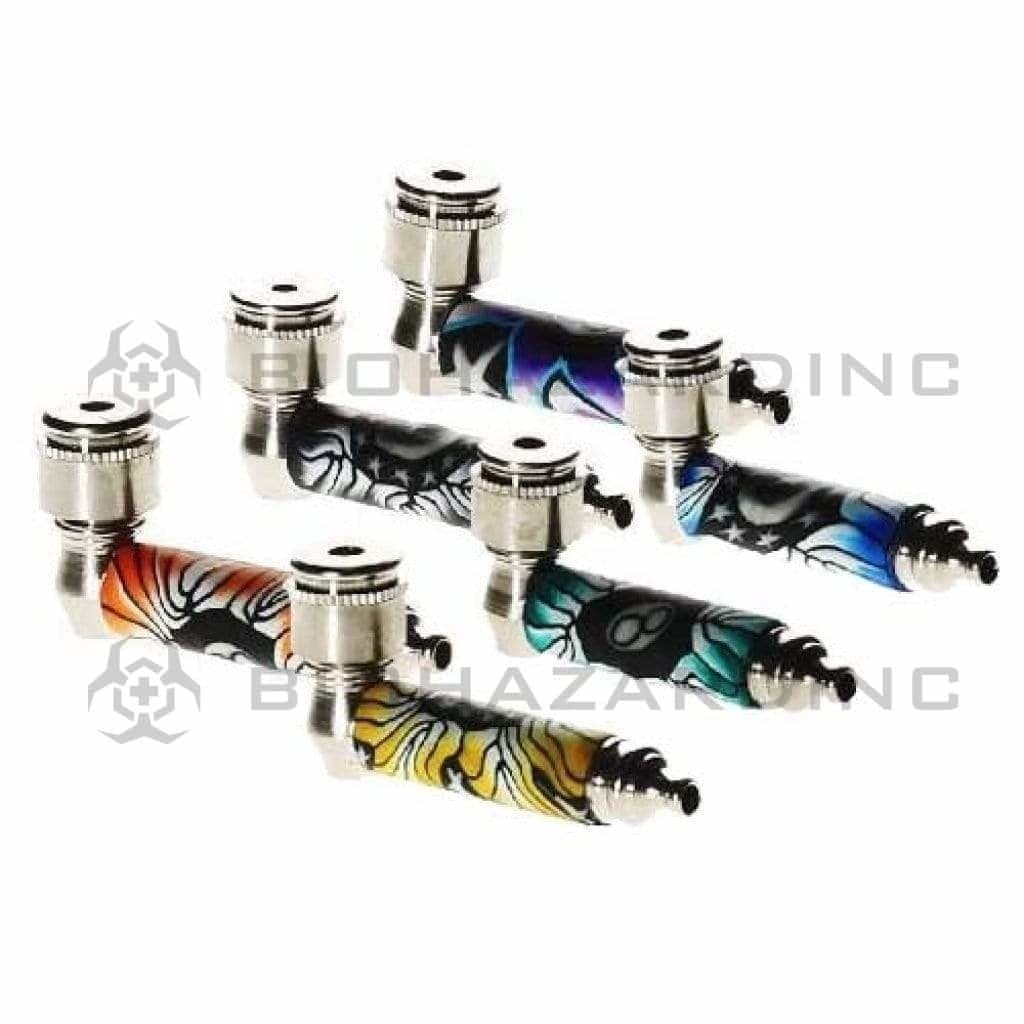 Biohazard Inc Metal Hand Pipe 2 1/2" Metal Fimo Wrap Pipe - 3 Count