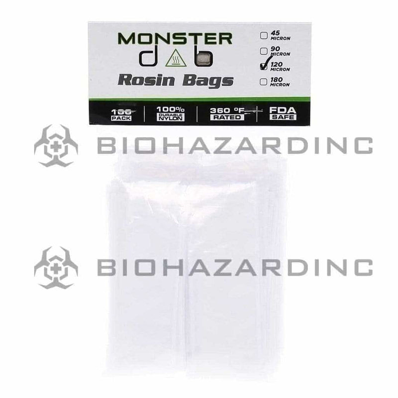 Monster Dab Rosin Bag 2" x 10" 120 Micron Monster Dab Rosin Bag - 100 Count