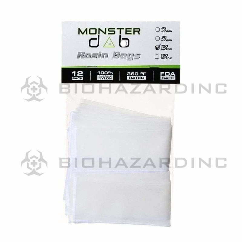 Monster Dab Rosin Bag 2" x 10" 120 Micron Monster Dab Rosin Bag - 12 Count