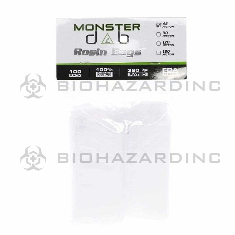 Monster Dab Rosin Bag 2" x 10" 45 Micron Monster Dab Rosin Bag - 100 Count