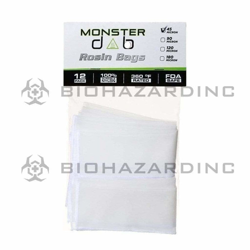 Monster Dab Rosin Bag 2" x 10" 45 Micron Monster Dab Rosin Bag - 12 Count