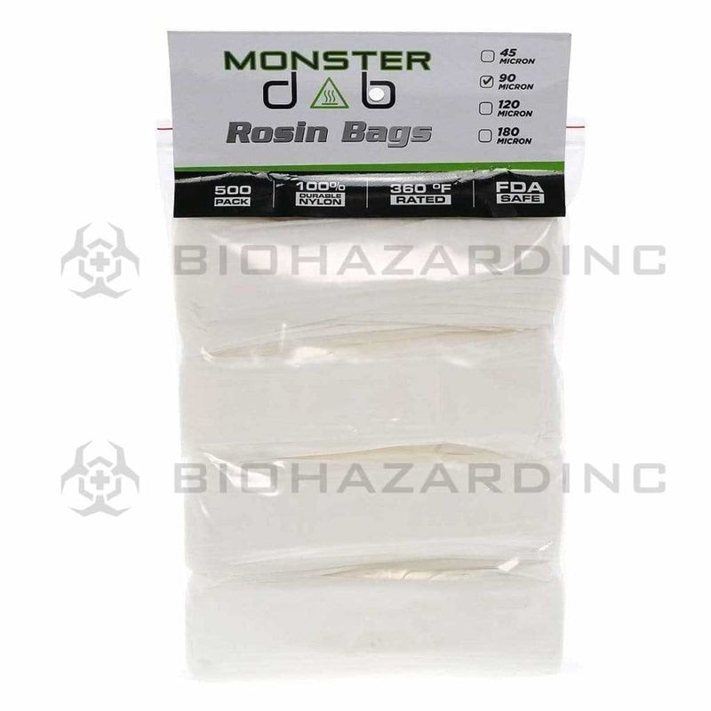 Monster Dab Rosin Bag 2" x 10" 90 Micron Monster Dab Rosin Bag - 500 Count