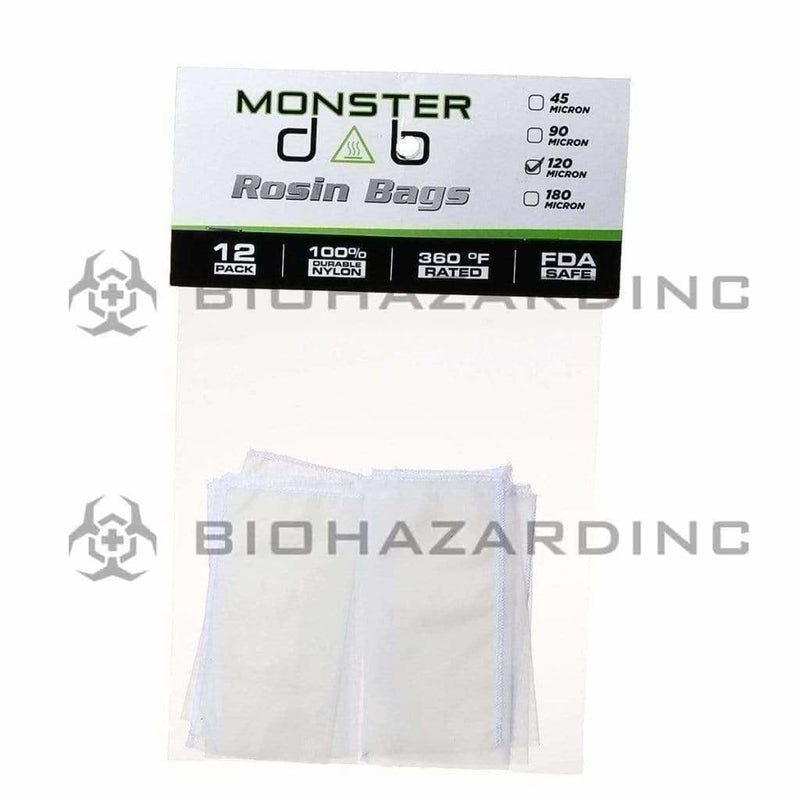 Monster Dab Rosin Bag 2" x 4" 120 Micron Monster Dab Rosin Bag - 12 Count