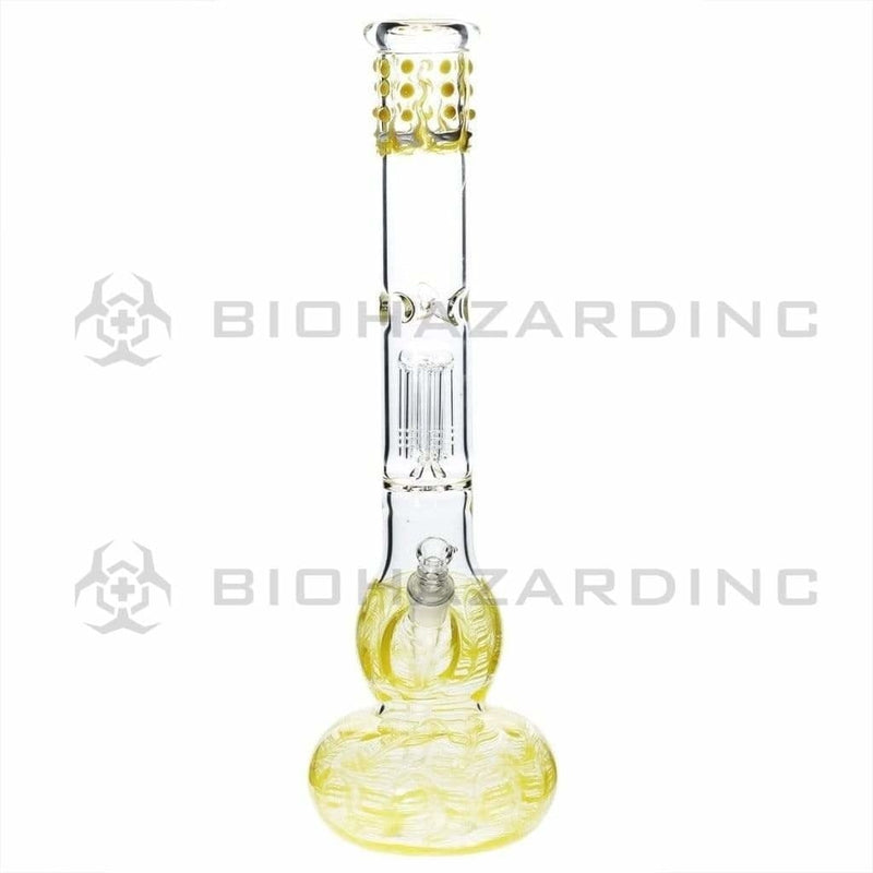 Biohazard Inc Glass Bong 20" Double Bubble Bong w/ Tree Perc - Yellow