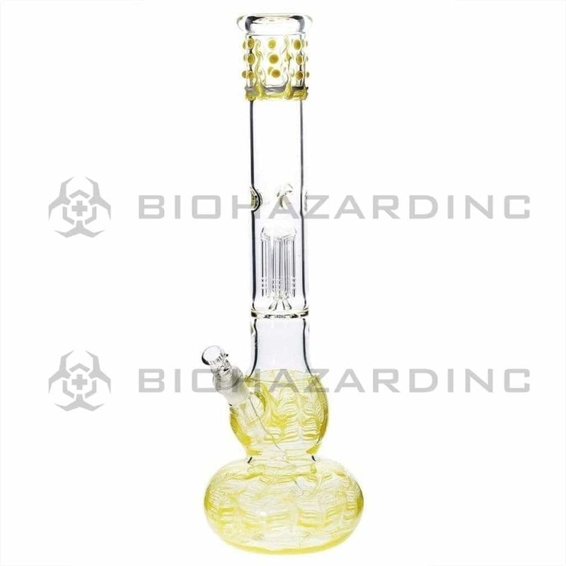 Biohazard Inc Glass Bong 20" Double Bubble Bong w/ Tree Perc - Yellow