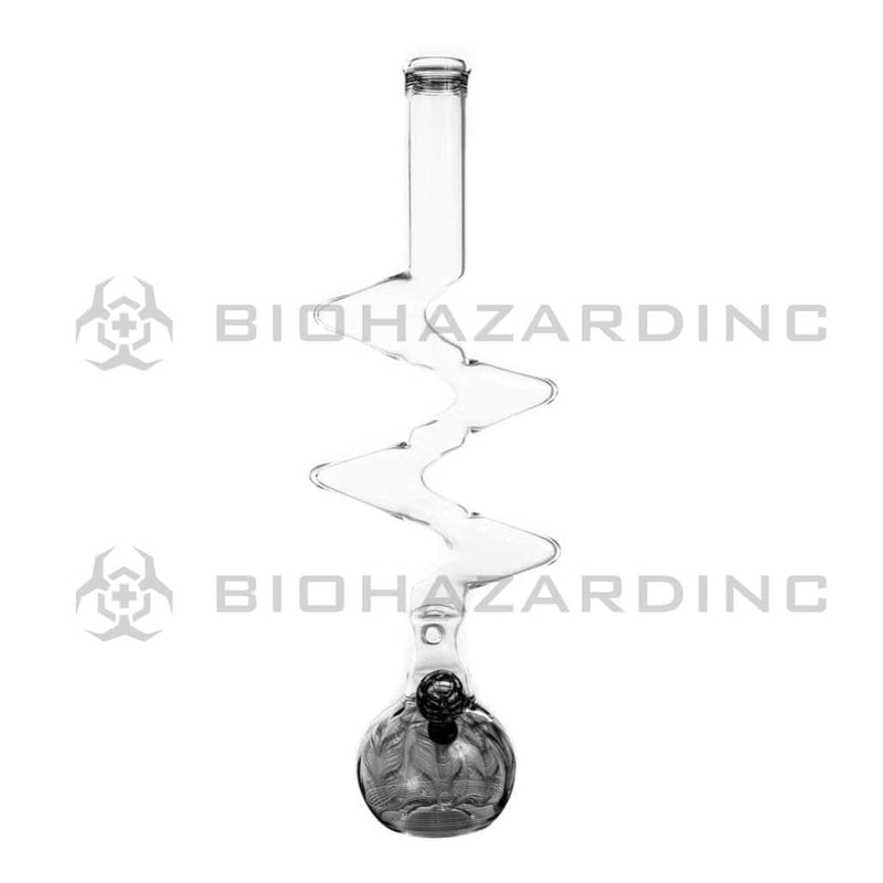 Biohazard Inc Glass Bong 20" Five Elbow Water Pipe w/ Slide - Black Rake