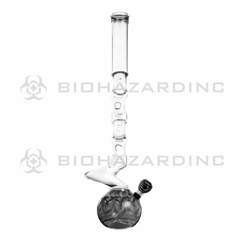 Biohazard Inc Glass Bong 20" Five Elbow Water Pipe w/ Slide - Black Rake