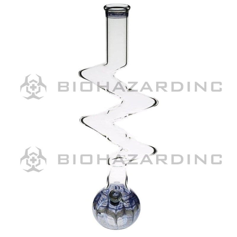 Biohazard Inc Glass Bong 20" Five Elbow Water Pipe w/ Slide - Blue Rake