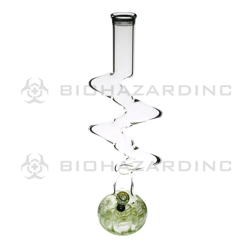 Biohazard Inc Glass Bong 20" Five Elbow Water Pipe w/ Slide - Green Rake