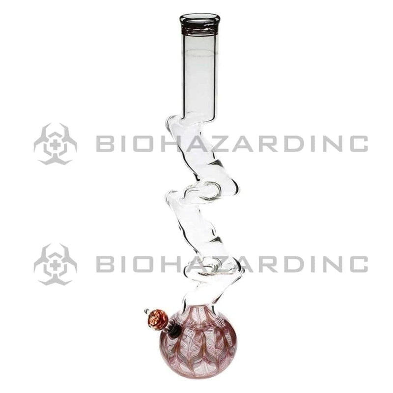 Biohazard Inc Glass Bong 20" Five Elbow Water Pipe w/ Slide - Red Rake