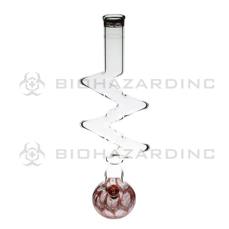 Biohazard Inc Glass Bong 20" Five Elbow Water Pipe w/ Slide - Red Rake