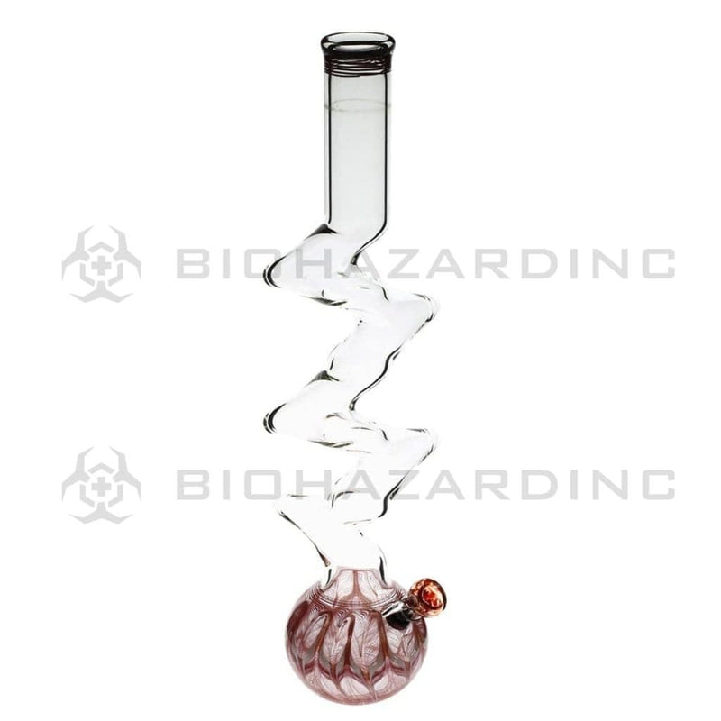 Biohazard Inc Glass Bong 20" Five Elbow Water Pipe w/ Slide - Red Rake