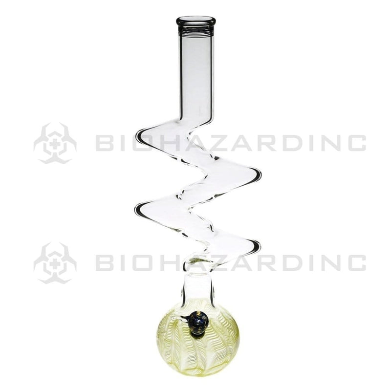 Biohazard Inc Glass Bong 20" Five Elbow Water Pipe w/ Slide - Yellow Rake