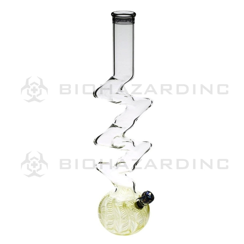 Biohazard Inc Glass Bong 20" Five Elbow Water Pipe w/ Slide - Yellow Rake