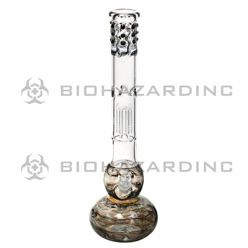 Biohazard Inc Glass Bong 20" Single Tree Double Bubble Water Pipe w/ Marbles - Black Rake