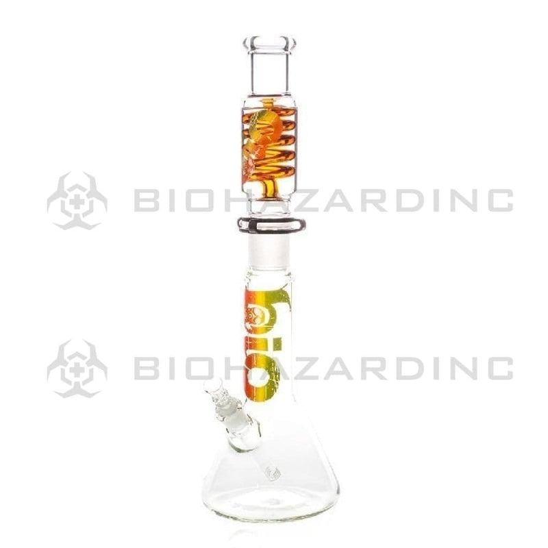 Bio Glass Glass Bong 21" BIO Freezable Coil Beaker Water Pipe - Amber