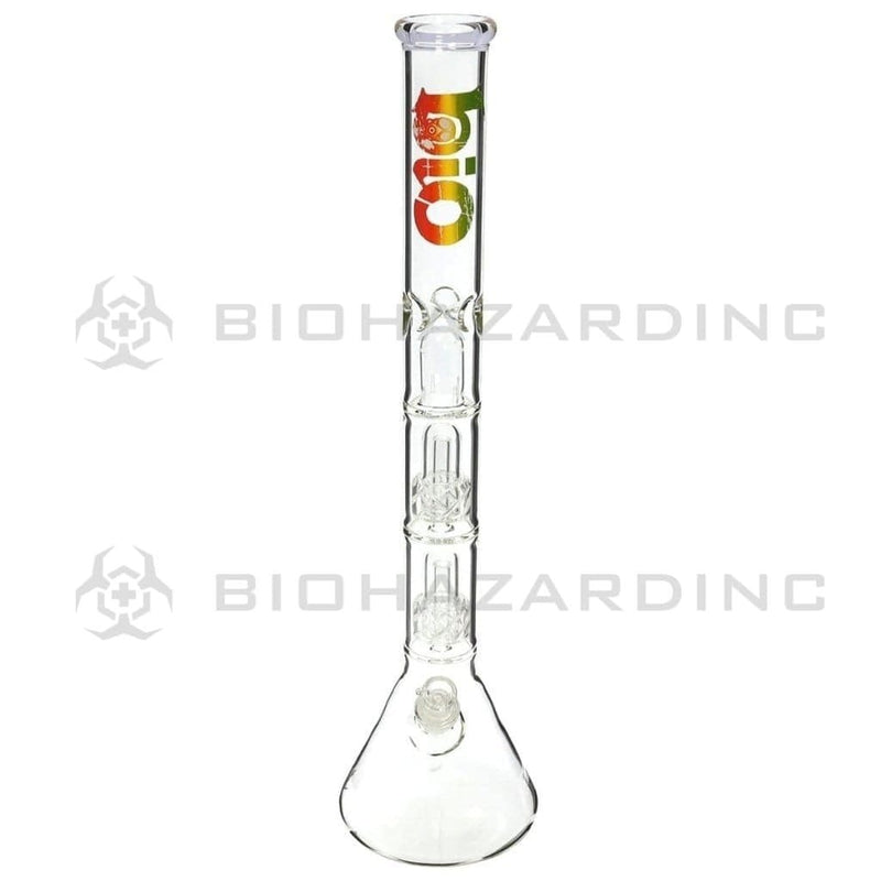 Bio Glass Glass Bong 22" BIO Criss-Cross Showerhead Water Pipe - Rasta