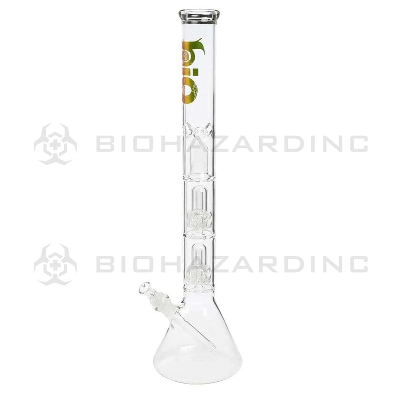 Bio Glass Glass Bong 22" BIO Criss-Cross Showerhead Water Pipe - Red