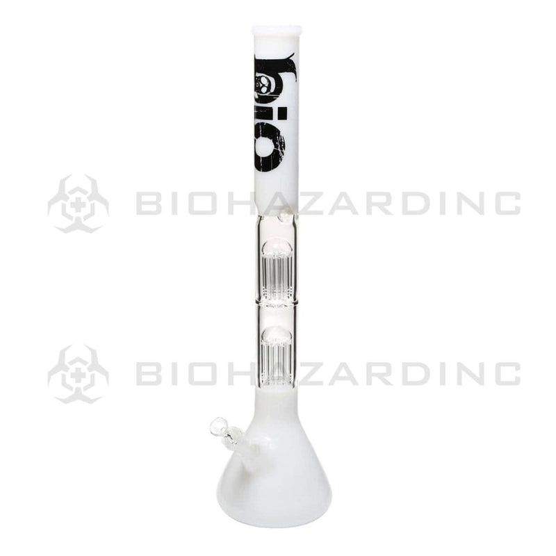 Bio Glass Glass Bong 22" BIO Double Tree Beaker Water Pipe - White