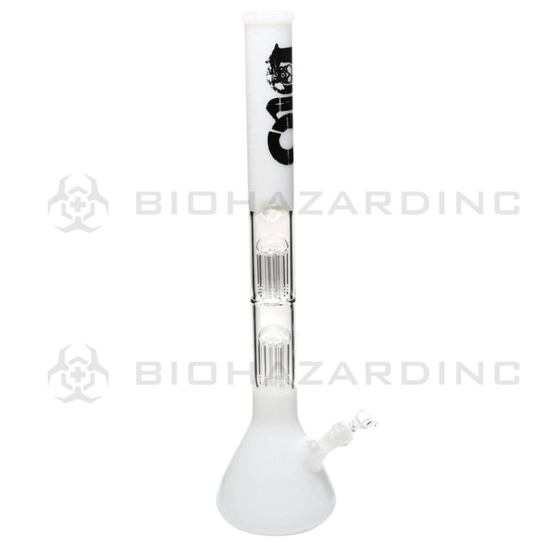 Bio Glass Glass Bong 22" BIO Double Tree Beaker Water Pipe - White