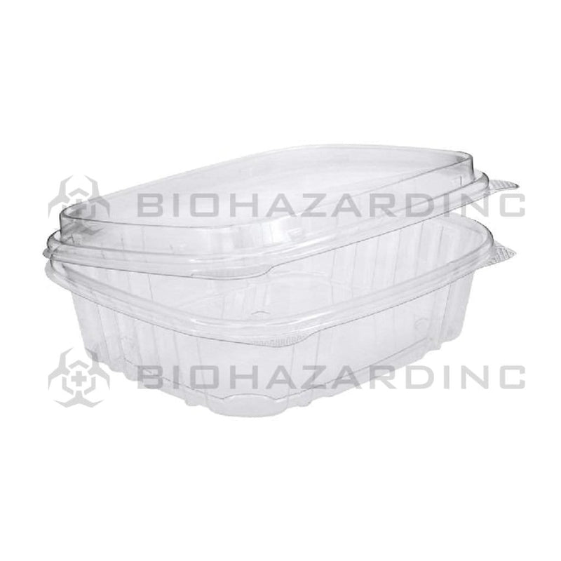 Biohazard Inc Edible Container 24oz Plastic Hinged Lid Edible Container - 200 Count