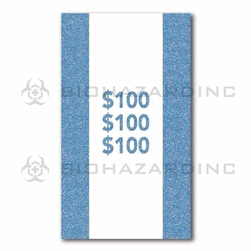 Biohazard Inc Currency Strap 25 Bill Capacity $100 Blue Currency Strap - 1000 Count