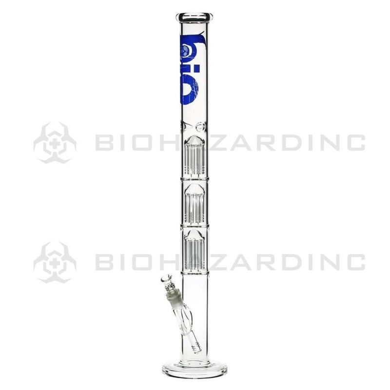 Bio Glass Glass Bong 26" BIO Triple Tree Straight Water Pipe - Blue Logo