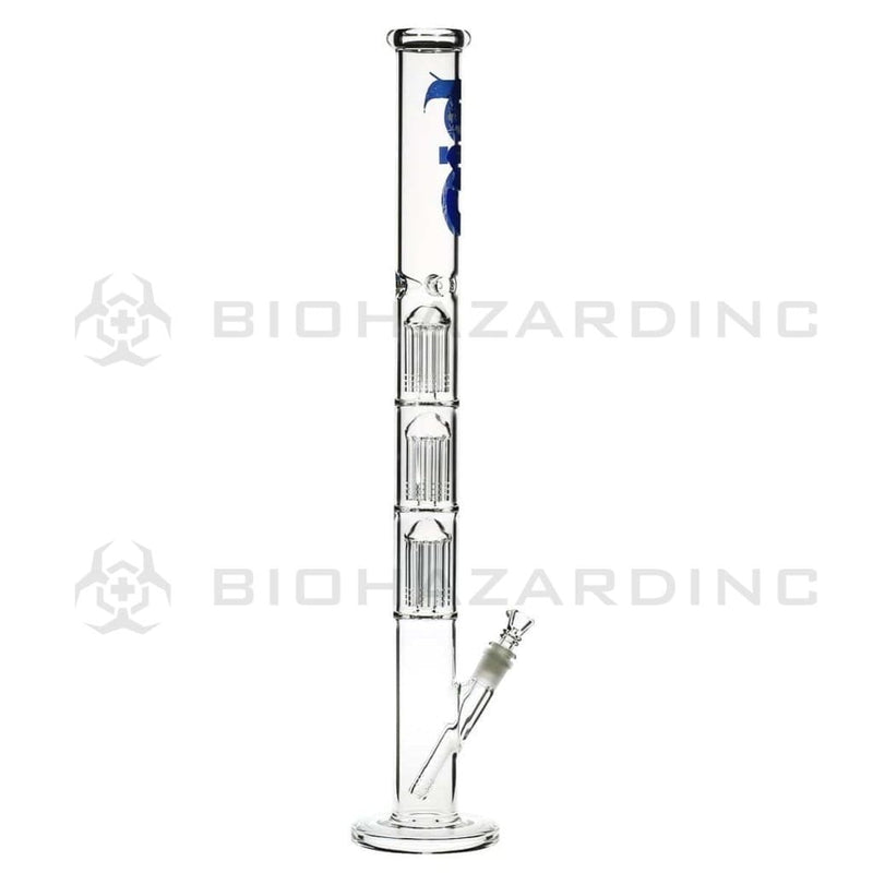 Bio Glass Glass Bong 26" BIO Triple Tree Straight Water Pipe - Blue Logo