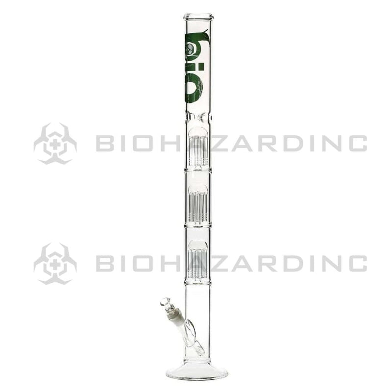 Bio Glass Glass Bong 26" BIO Triple Tree Straight Water Pipe - Green Logo