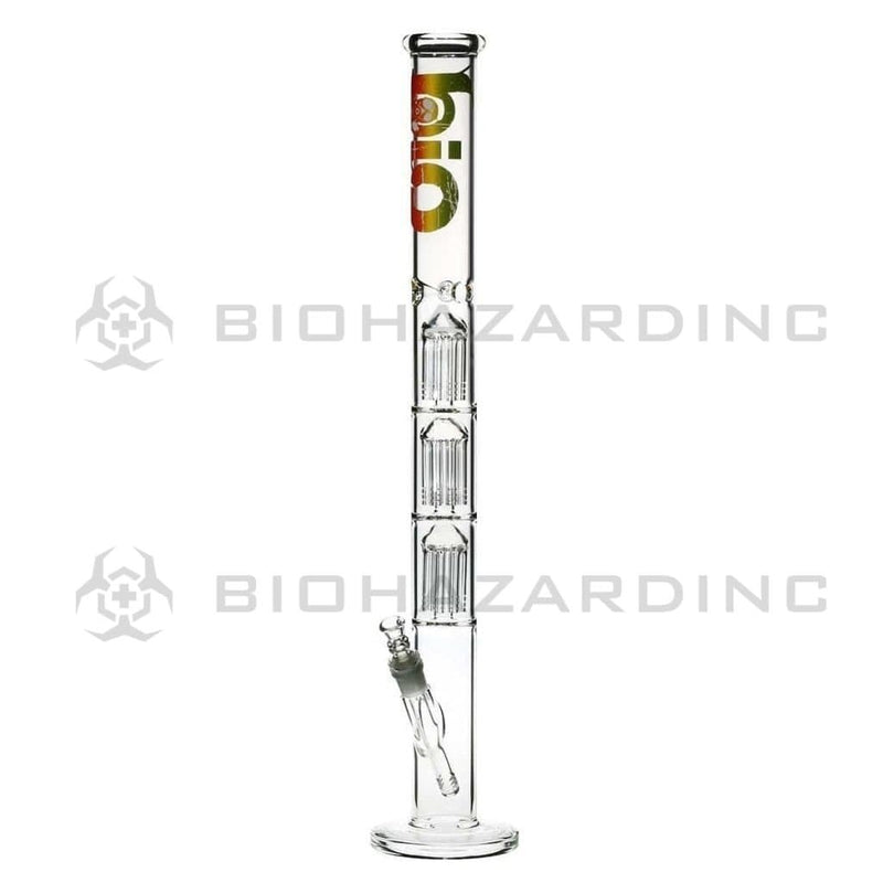 Bio Glass Glass Bong 26" BIO Triple Tree Straight Water Pipe - Rasta Logo