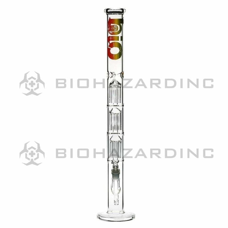 Bio Glass Glass Bong 26" BIO Triple Tree Straight Water Pipe - Rasta Logo