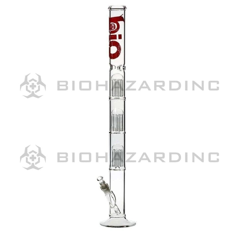 Bio Glass Glass Bong 26" BIO Triple Tree Straight Water Pipe - Red Logo