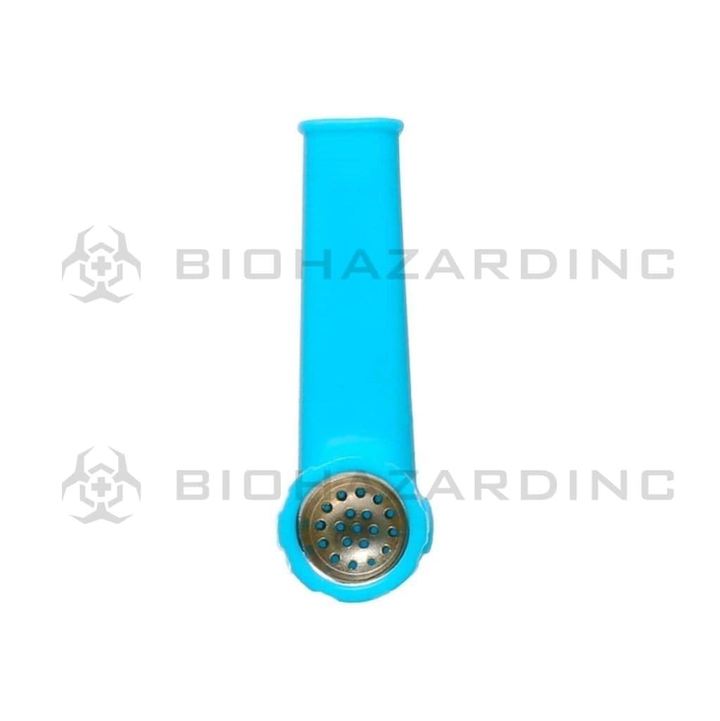 Biohazard Inc Silicone Hand Pipe 3 1/2" Silicone Hand Pipe w/ Cover - Blue