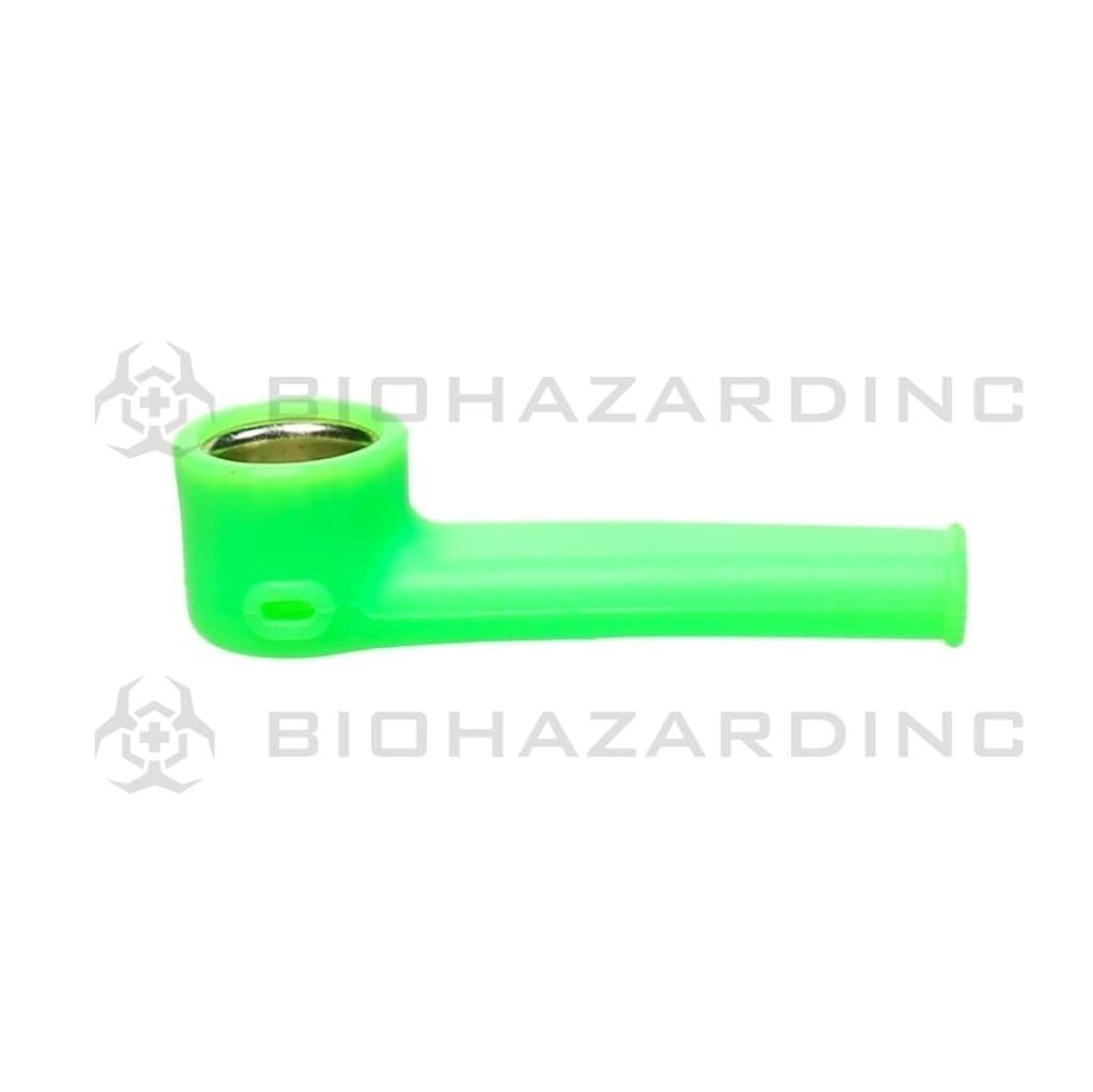 Biohazard Inc Silicone Hand Pipe 3 1/2" Silicone Hand Pipe w/ Cover - Green