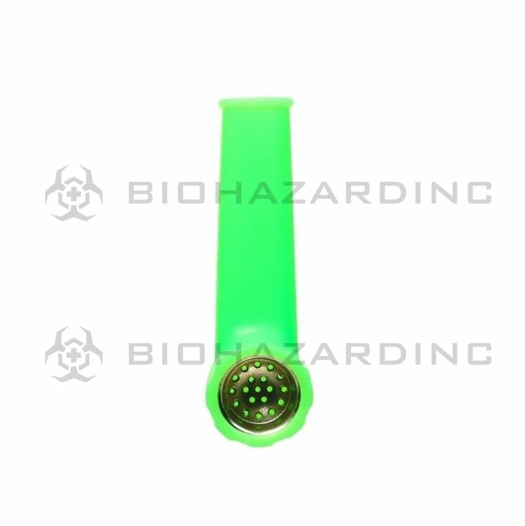 Biohazard Inc Silicone Hand Pipe 3 1/2" Silicone Hand Pipe w/ Cover - Green
