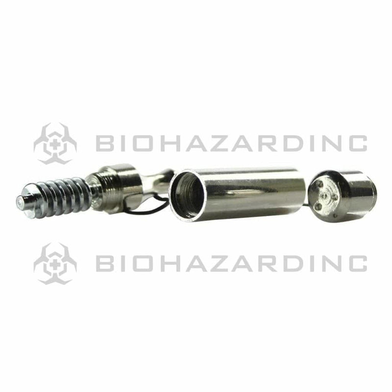 Biohazard Inc Metal Hand Pipe 3 1/2" Silver Metal Bub Bomb Pipe