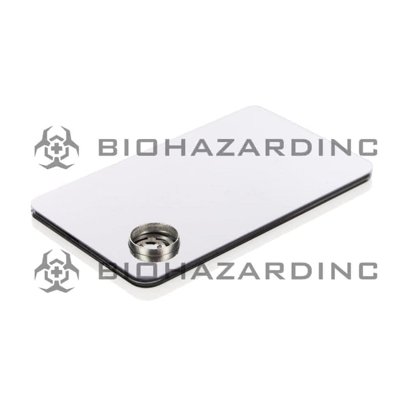 Biohazard Inc Metal Hand Pipe 3 1/2" Silver Metal Credit Card Pipe