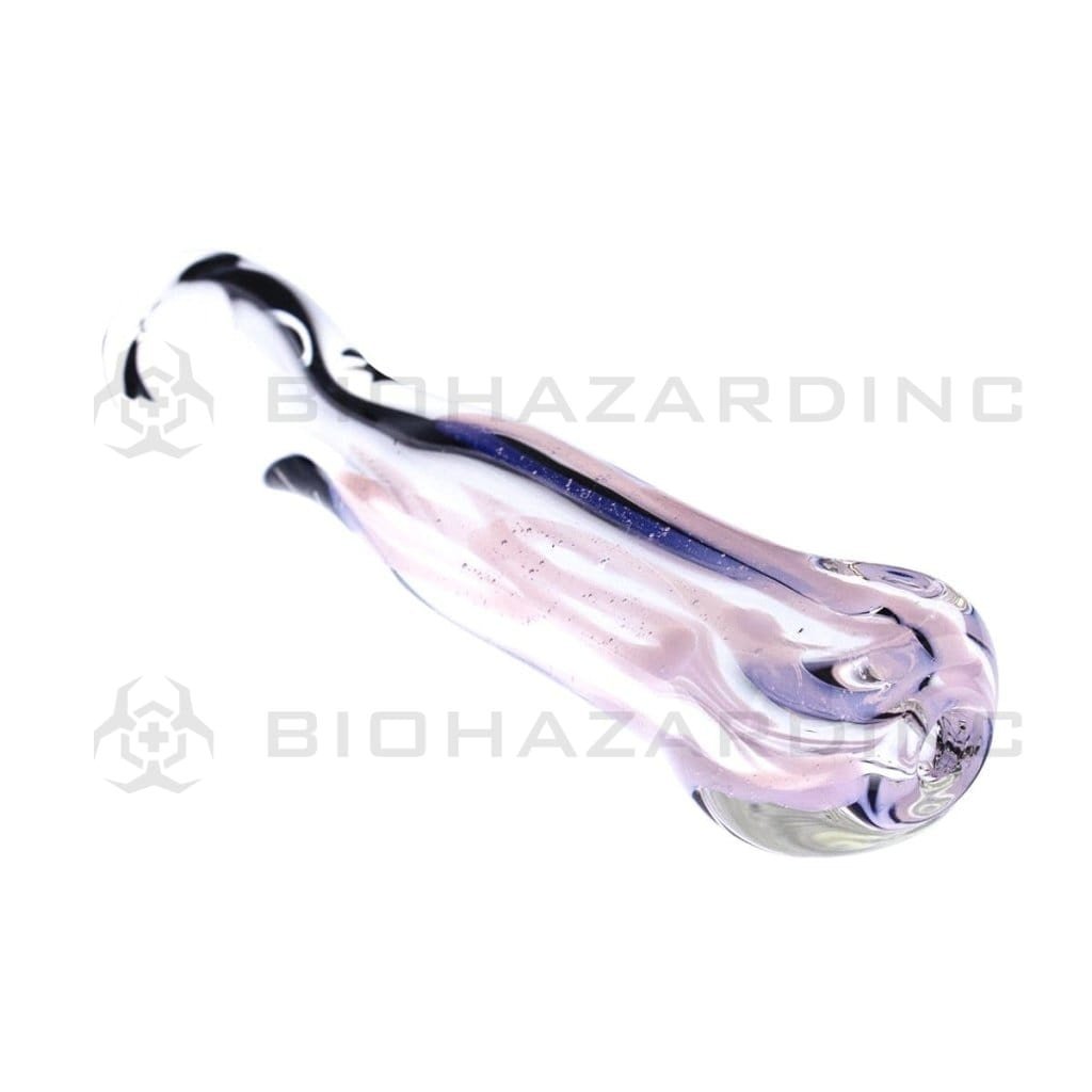 Biohazard Inc Glass Chillum Hand Pipe 3 1/2" Slyme Chillum Swirl - 10 Pack