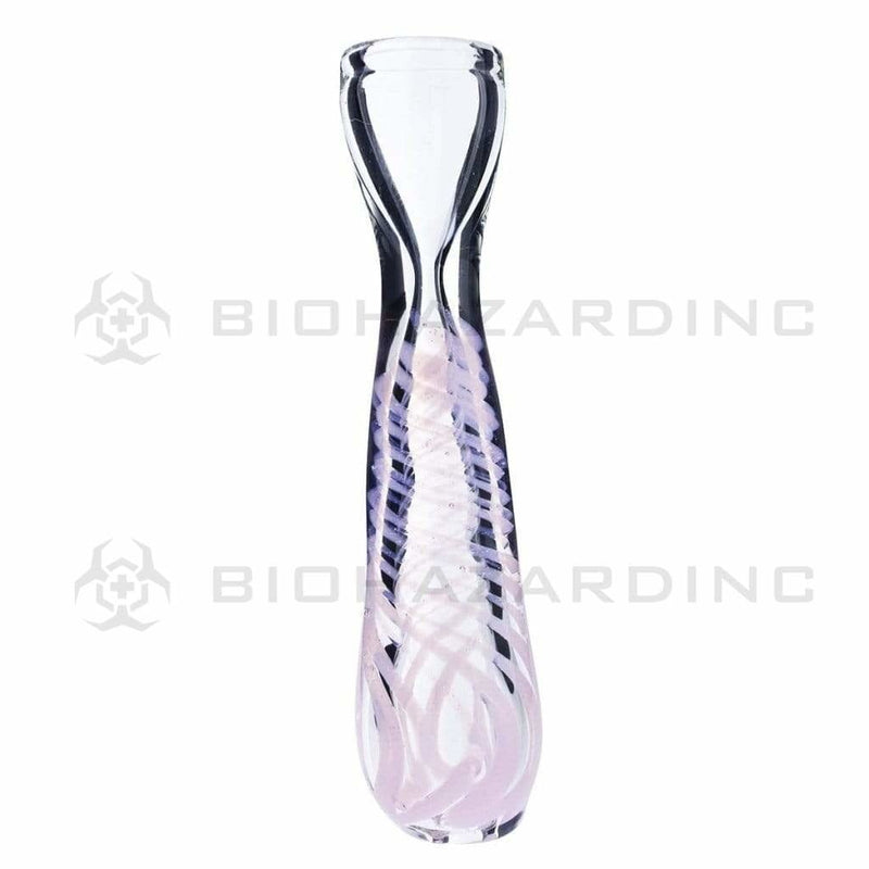 Biohazard Inc Glass Chillum Hand Pipe 3 1/2" Slyme Chillum Swirl