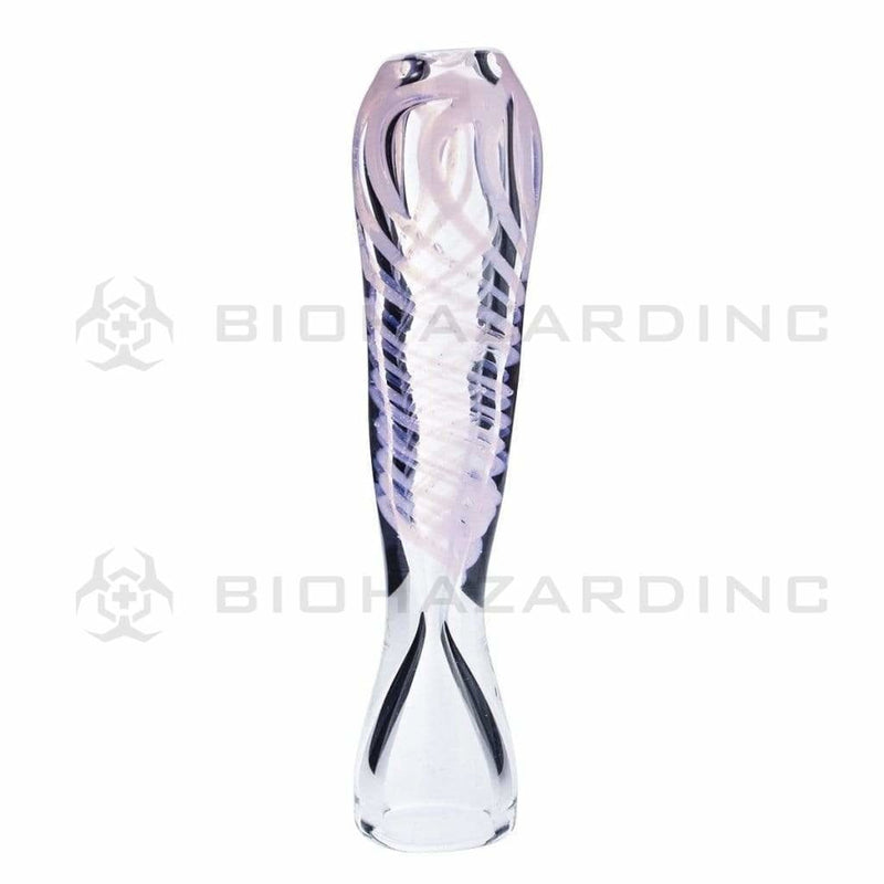 Biohazard Inc Glass Chillum Hand Pipe 3 1/2" Slyme Chillum Swirl