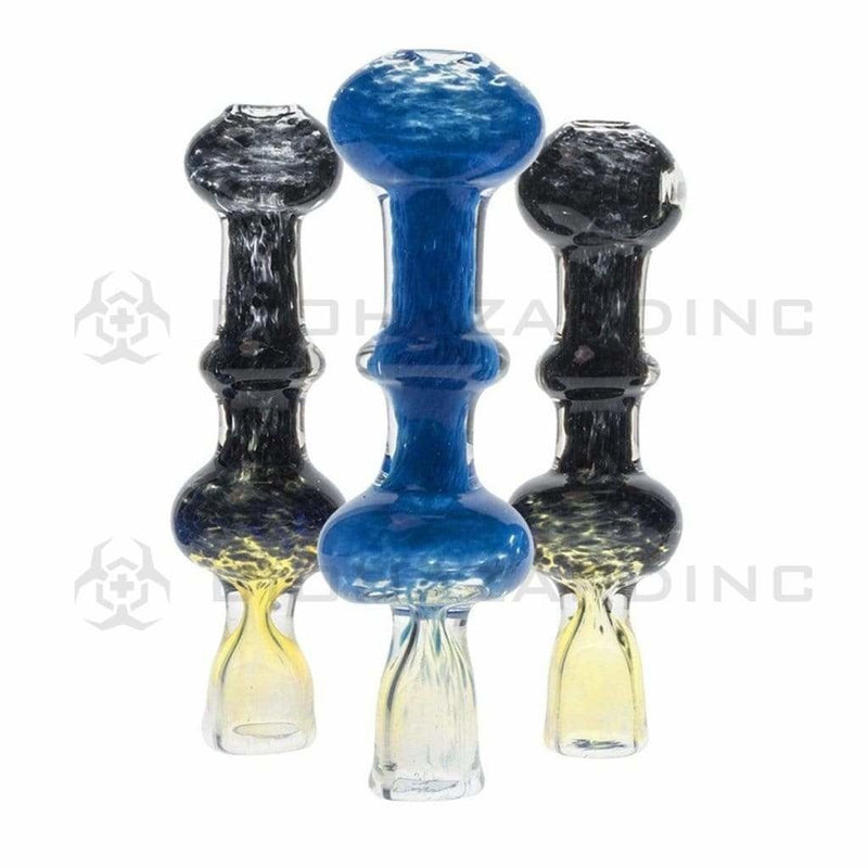 Biohazard Inc Glass Chillum Hand Pipe 3"-4" Assorted Chillum w/ Frit