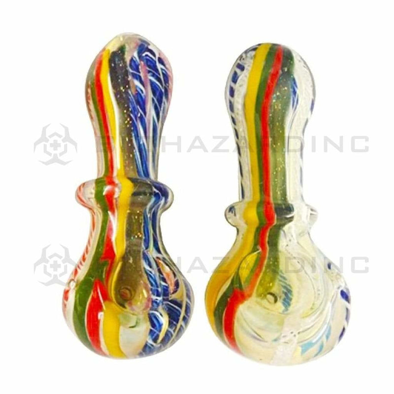 Biohazard Inc Glass Hand Pipe 3"-4" Assorted Hand Pipe w/ Dichro - 10 Count