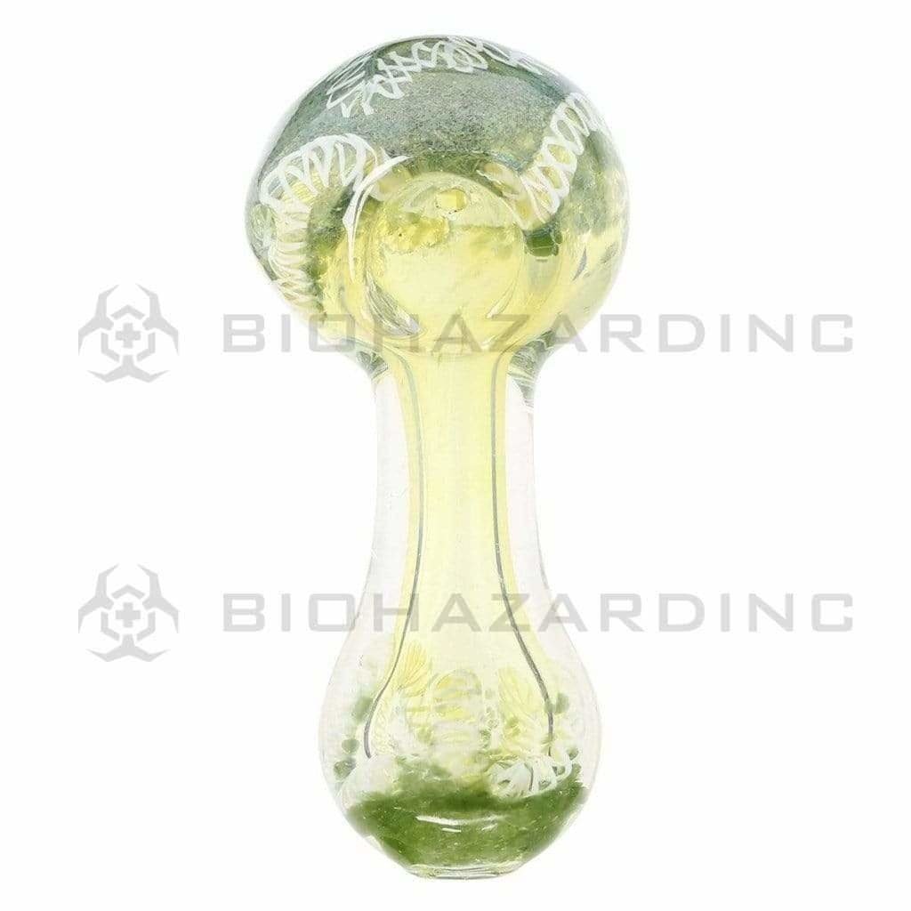 Biohazard Inc Glass Hand Pipe 3" Assorted Frit Head w/Candy Cane Swirl Hand Pipe
