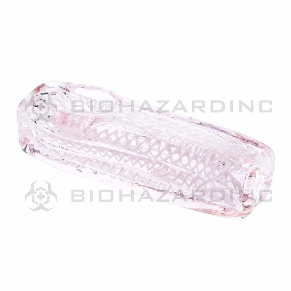 Biohazard Inc Glass Hand Pipe 3" Brick Handpipe - Pink