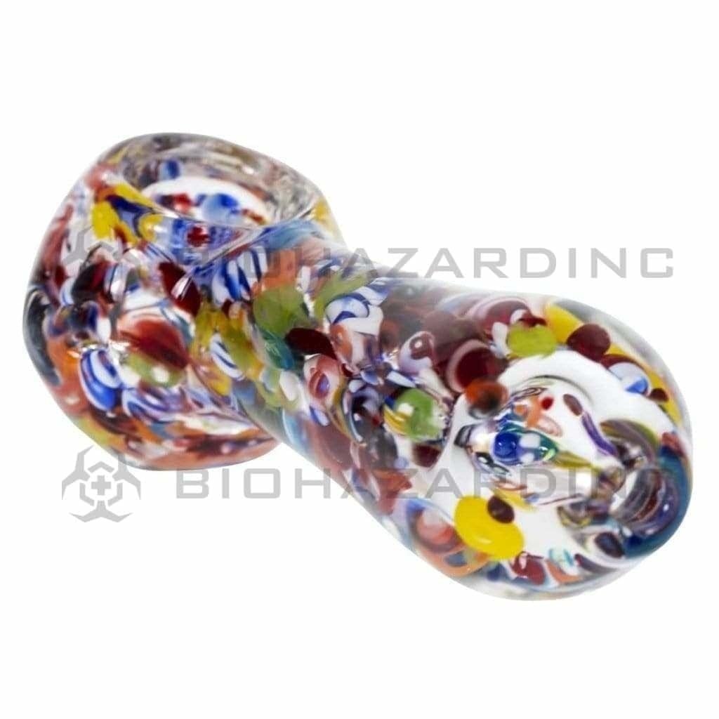 Biohazard Inc Glass Hand Pipe 3" Colorful Frit Hand Pipe
