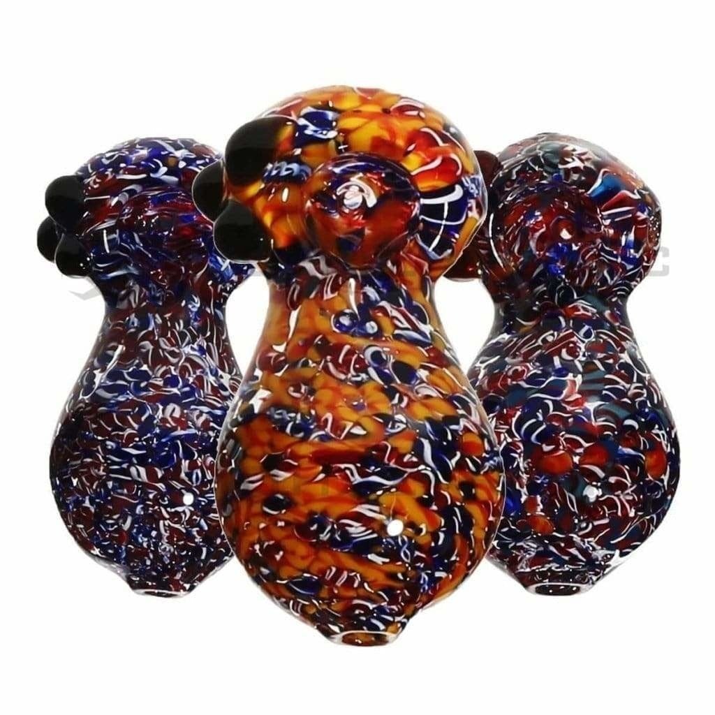 Biohazard Inc Glass Hand Pipe 3" Frit Ball Hand Pipe - Assorted Colors