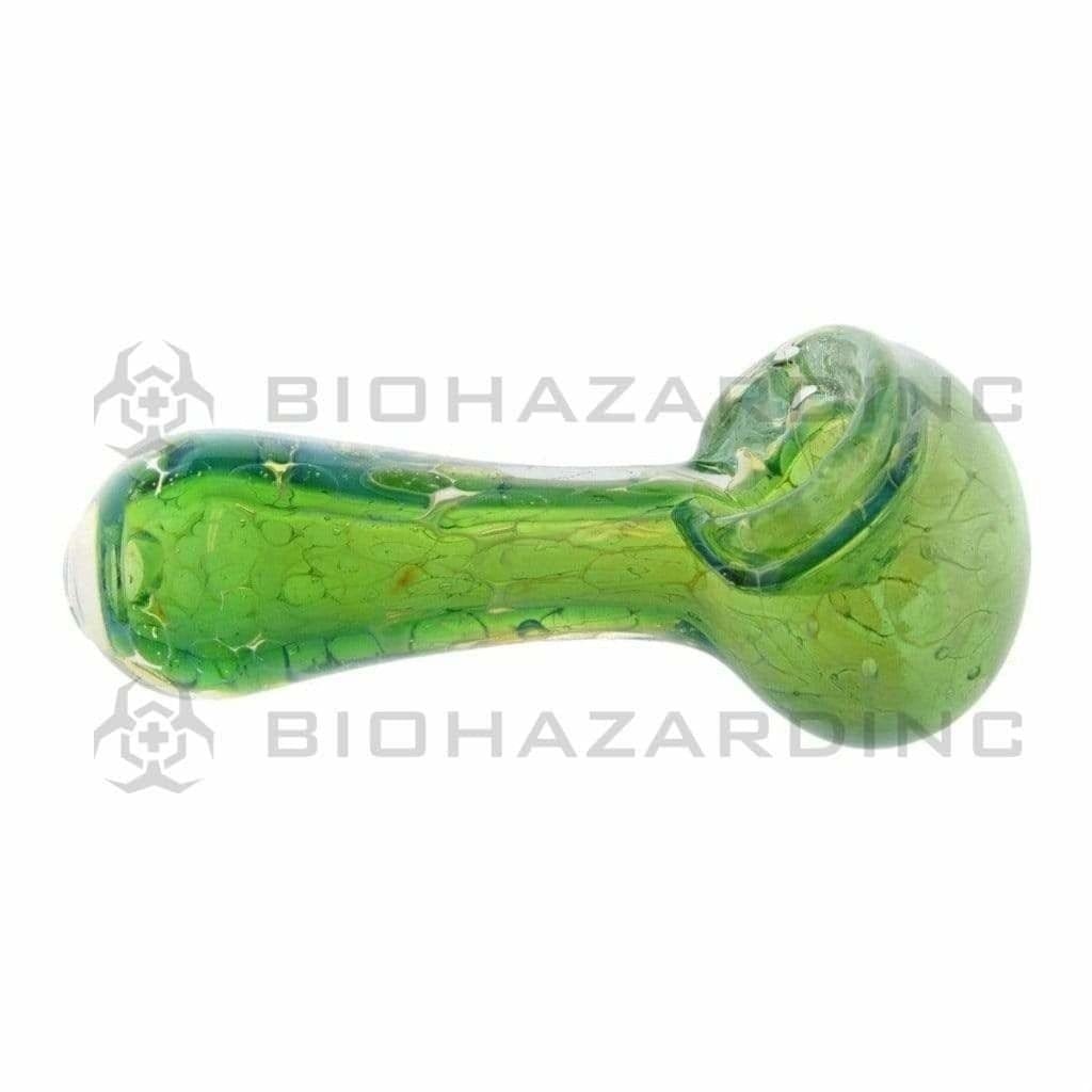 Biohazard Inc Glass Hand Pipe 3" Hand Pipe - Blue & Green Honeycomb