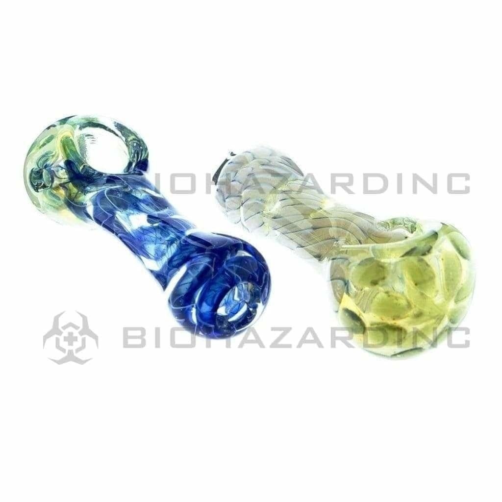 Biohazard Inc Glass Hand Pipe 3" Handpipe Latticino HComb - Mix