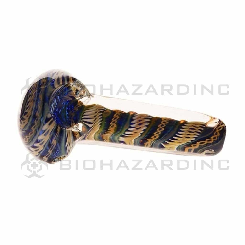 Biohazard Inc Glass Hand Pipe 3" Heavy Hand Pipe - Multi Colored - 5 Count
