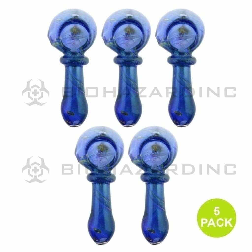 Biohazard Inc Glass Hand Pipe 3" Maria Hand Pipe - Blue / Green - 5 Count
